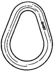 Campbell - Galvanized Carbon Steel Pear Shape Sling Link - 1" Diameter, 10,800 Lb Load Limit - Exact Industrial Supply