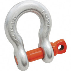 Campbell - 1/2" Nominal Chain Size, 3.33 Ton Alloy Steel Screw Anchor Shackle - Exact Industrial Supply