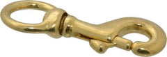 Value Collection - 3-1/8" Long Oval Swivel Eye Bolt Snap - Solid Brass with 5/16" Snap Opening - Exact Industrial Supply