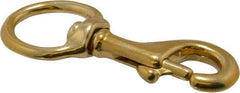 Value Collection - 3-5/8" Long Oval Swivel Eye Bolt Snap - Solid Brass with 3/8" Snap Opening - Exact Industrial Supply