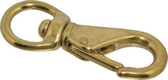 Value Collection - 3-1/4" Long Swivel Eye Boat Snap - Solid Brass with 3/8" Snap Opening - Exact Industrial Supply