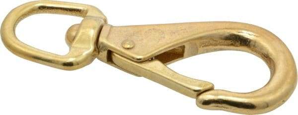 Value Collection - 4-1/2" Long Swivel Eye Boat Snap - Solid Brass with 9/16" Snap Opening - Exact Industrial Supply