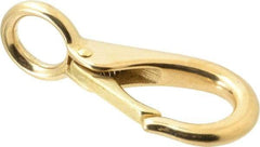 Value Collection - 3-7/8" Long Fixed Eye Boat Snap - Solid Brass with 5/8" Snap Opening - Exact Industrial Supply