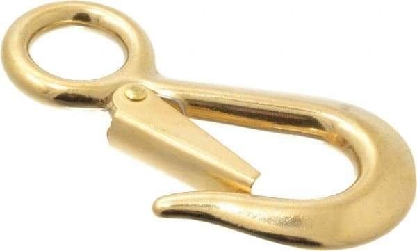 Value Collection - 4-1/8" Long Snap Hook - Solid Brass with 5/8" Snap Opening - Exact Industrial Supply