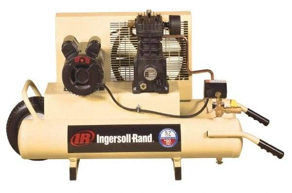 Ingersoll-Rand - 3 hp, 8 Gal Stationary Electric TWIN Screw Air Compressor - Single Phase, 135 Max psi, 11.3 CFM, 230 Volt - Exact Industrial Supply