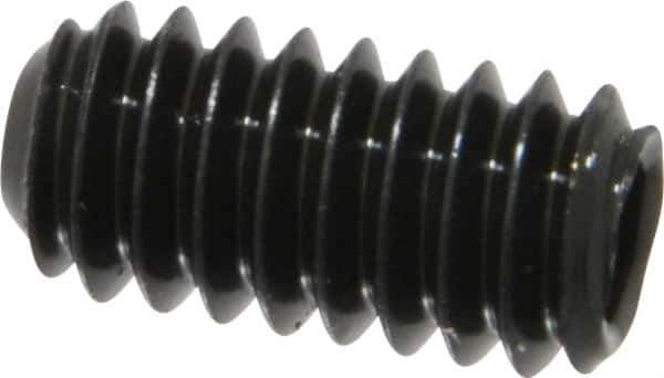 Unbrako - 1/4-20 UNC, 1/2" OAL, Cup Point Set Screw - Grade 8 Alloy Steel, 1/8" Key - Exact Industrial Supply