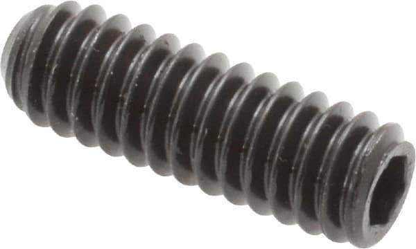 Unbrako - 1/4-20 UNC, 3/4" OAL, Cup Point Set Screw - Grade 8 Alloy Steel, 1/8" Key - Exact Industrial Supply