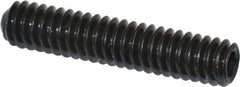 Unbrako - 1/4-20 UNC, 1-1/4" OAL, Cup Point Set Screw - Grade 8 Alloy Steel, 1/8" Key - Exact Industrial Supply
