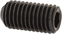 Unbrako - 1/4-28 UNF, 1/2" OAL, Cup Point Set Screw - Grade 8 Alloy Steel, 1/8" Key - Exact Industrial Supply