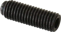 Unbrako - 1/4-28 UNF, 3/4" OAL, Cup Point Set Screw - Grade 8 Alloy Steel, 1/8" Key - Exact Industrial Supply