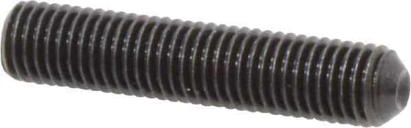 Unbrako - 1/4-28 UNF, 1-1/4" OAL, Cup Point Set Screw - Grade 8 Alloy Steel, 1/8" Key - Exact Industrial Supply