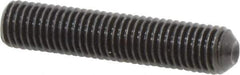 Unbrako - 1/4-28 UNF, 1-1/4" OAL, Cup Point Set Screw - Grade 8 Alloy Steel, 1/8" Key - Exact Industrial Supply