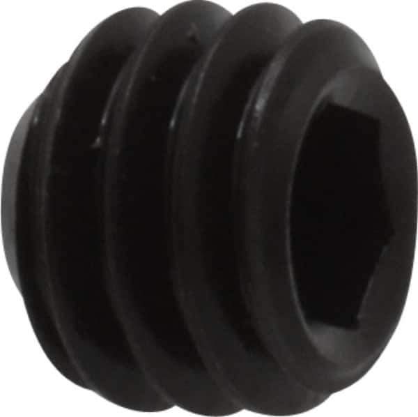 Unbrako - 5/16-18 UNC, 1/4" OAL, Cup Point Set Screw - Grade 8 Alloy Steel, 3/32" Key - Exact Industrial Supply