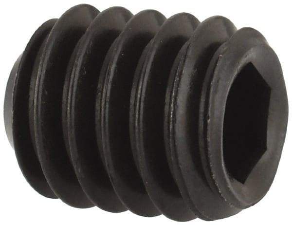 Unbrako - 5/16-18 UNC, 3/8" OAL, Cup Point Set Screw - Grade 8 Alloy Steel, 3/32" Key - Exact Industrial Supply