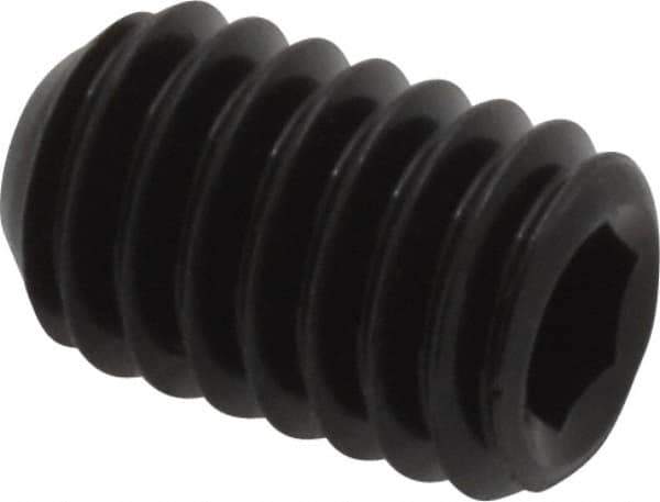Unbrako - 5/16-18 UNC, 1/2" OAL, Cup Point Set Screw - Grade 8 Alloy Steel, 3/32" Key - Exact Industrial Supply