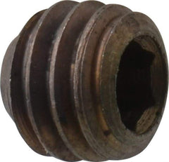 Unbrako - 3/8-16 UNC, 5/16" OAL, Cup Point Set Screw - Grade 8 Alloy Steel, 3/16" Key - Exact Industrial Supply