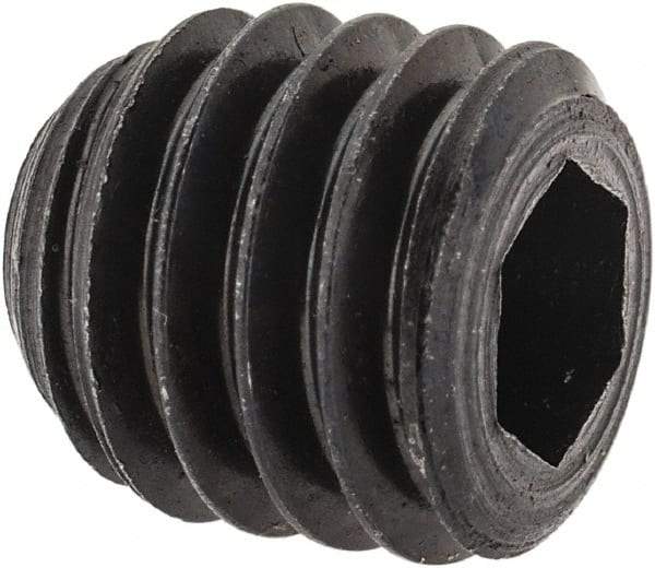 Unbrako - 3/8-16 UNC, 3/8" OAL, Cup Point Set Screw - Grade 8 Alloy Steel, 3/16" Key - Exact Industrial Supply