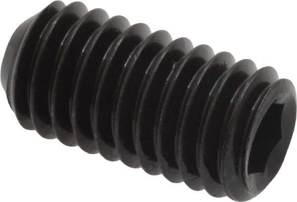Unbrako - 3/8-16 UNC, 3/4" OAL, Cup Point Set Screw - Grade 8 Alloy Steel, 3/16" Key - Exact Industrial Supply