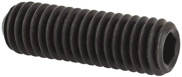 Unbrako - 3/8-16 UNC, 1-1/4" OAL, Cup Point Set Screw - Grade 8 Alloy Steel, 3/16" Key - Exact Industrial Supply