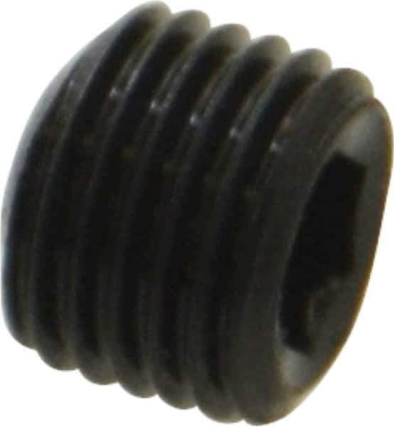 Unbrako - 3/8-24 UNF, 5/16" OAL, Cup Point Set Screw - Grade 8 Alloy Steel, 3/16" Key - Exact Industrial Supply