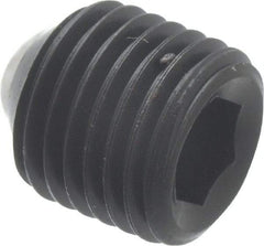 Unbrako - 3/8-24 UNF, 3/8" OAL, Cup Point Set Screw - Grade 8 Alloy Steel, 3/16" Key - Exact Industrial Supply