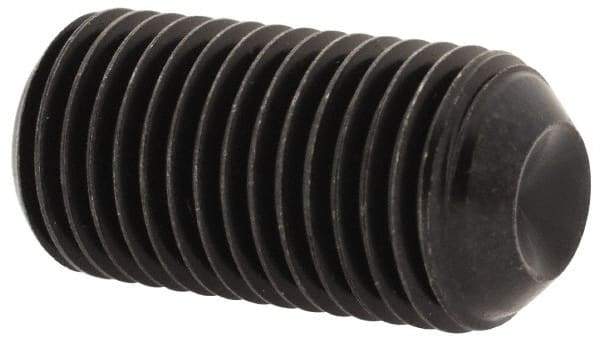 Unbrako - 3/8-24 UNF, 3/4" OAL, Cup Point Set Screw - Grade 8 Alloy Steel, 3/16" Key - Exact Industrial Supply