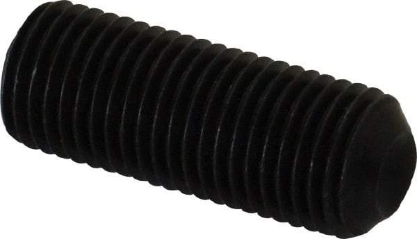 Unbrako - 3/8-24 UNF, 1" OAL, Cup Point Set Screw - Grade 8 Alloy Steel, 3/16" Key - Exact Industrial Supply
