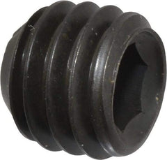 Unbrako - 7/16-14 UNC, 3/8" OAL, Cup Point Set Screw - Grade 8 Alloy Steel, 7/32" Key - Exact Industrial Supply