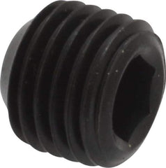 Unbrako - 7/16-20 UNF, 3/8" OAL, Cup Point Set Screw - Grade 8 Alloy Steel, 7/32" Key - Exact Industrial Supply