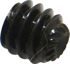 Unbrako - 1/4-20 UNC, 1/4" OAL, Knurled Cup Point Set Screw - Grade 8 Alloy Steel, 1/8" Key - Exact Industrial Supply