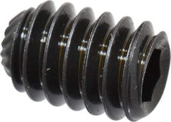 Unbrako - 1/4-20 UNC, 3/8" OAL, Knurled Cup Point Set Screw - Grade 8 Alloy Steel, 1/8" Key - Exact Industrial Supply