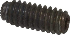 Unbrako - 1/4-20 UNC, 5/8" OAL, Knurled Cup Point Set Screw - Grade 8 Alloy Steel, 1/8" Key - Exact Industrial Supply