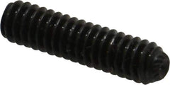 Unbrako - 1/4-20 UNC, 1" OAL, Knurled Cup Point Set Screw - Grade 8 Alloy Steel, 1/8" Key - Exact Industrial Supply