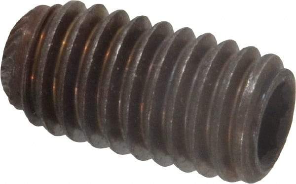 Unbrako - 3/8-16 UNC, 3/4" OAL, Knurled Cup Point Set Screw - Grade 8 Alloy Steel, 3/16" Key - Exact Industrial Supply