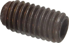 Unbrako - 3/8-16 UNC, 3/4" OAL, Knurled Cup Point Set Screw - Grade 8 Alloy Steel, 3/16" Key - Exact Industrial Supply