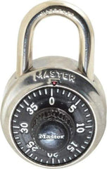 Master Lock - 1-7/8" Body Width, 3/4" Shackle Clearance, Stainless Steel Combination Lock - 9/32" Shackle Diam, 13/16" Shackle Width - Exact Industrial Supply