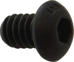 Unbrako - 1/4-20 UNC Hex Socket Drive, Button Screw - Alloy Steel, Black Oxide Finish, 3/8" Length Under Head - Exact Industrial Supply