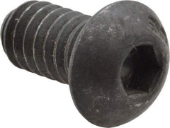 Unbrako - 1/4-20 UNC Hex Socket Drive, Button Screw - Alloy Steel, Black Oxide Finish, 1/2" Length Under Head - Exact Industrial Supply