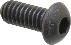 Unbrako - 1/4-20 UNC Hex Socket Drive, Button Screw - Alloy Steel, Black Oxide Finish, 5/8" Length Under Head - Exact Industrial Supply