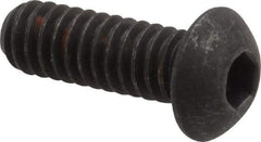 Unbrako - 1/4-20 UNC Hex Socket Drive, Button Screw - Alloy Steel, Black Oxide Finish, 3/4" Length Under Head - Exact Industrial Supply