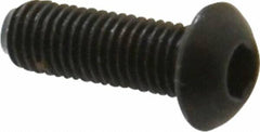 Unbrako - 1/4-28 UNF Hex Socket Drive, Button Screw - Alloy Steel, Black Oxide Finish, 3/4" Length Under Head - Exact Industrial Supply