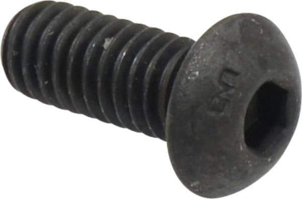 Unbrako - 5/16-18 UNC Hex Socket Drive, Button Screw - Alloy Steel, Black Oxide Finish, 3/4" Length Under Head - Exact Industrial Supply
