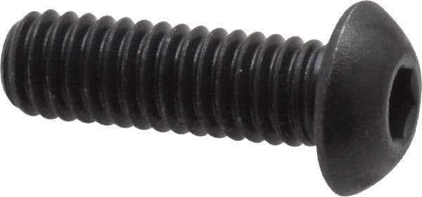 Unbrako - 5/16-18 UNC Hex Socket Drive, Button Screw - Alloy Steel, Black Oxide Finish, 1" Length Under Head - Exact Industrial Supply