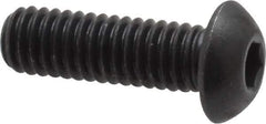 Unbrako - 5/16-18 UNC Hex Socket Drive, Button Screw - Alloy Steel, Black Oxide Finish, 1" Length Under Head - Exact Industrial Supply