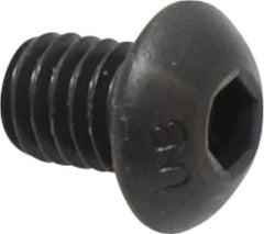 Unbrako - 3/8-16 UNC Hex Socket Drive, Button Screw - Alloy Steel, Black Oxide Finish, 1/2" Length Under Head - Exact Industrial Supply