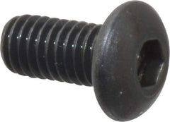 Unbrako - M3x0.50 Metric Coarse Hex Socket Drive, Button Screw - Alloy Steel, Black Oxide Finish, 6mm Length Under Head - Exact Industrial Supply