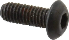 Unbrako - M3x0.50 Metric Coarse Hex Socket Drive, Button Screw - Alloy Steel, Black Oxide Finish, 8mm Length Under Head - Exact Industrial Supply