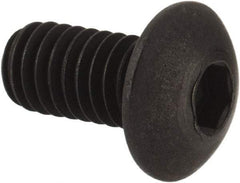 Unbrako - M4x0.70 Metric Coarse Hex Socket Drive, Button Screw - Alloy Steel, Black Oxide Finish, 8mm Length Under Head - Exact Industrial Supply