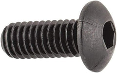 Unbrako - M4x0.70 Metric Coarse Hex Socket Drive, Button Screw - Alloy Steel, Black Oxide Finish, 10mm Length Under Head - Exact Industrial Supply