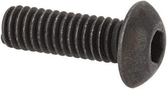 Unbrako - M4x0.70 Metric Coarse Hex Socket Drive, Button Screw - Alloy Steel, Black Oxide Finish, 12mm Length Under Head - Exact Industrial Supply